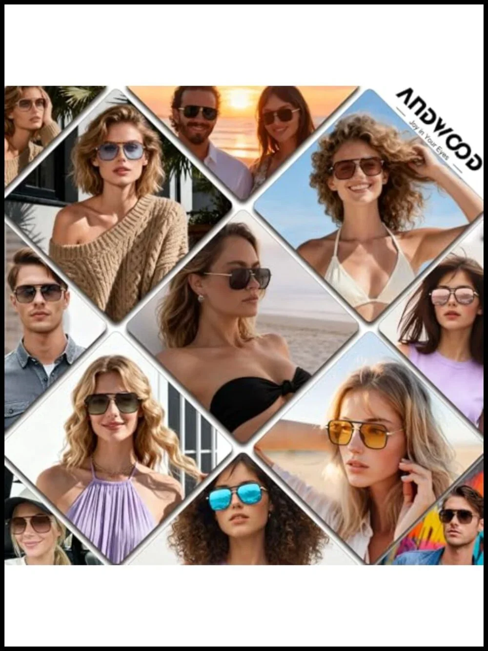 Polarized Retro Square Aviator Sunglasses UV400 Double Bridge Unisex